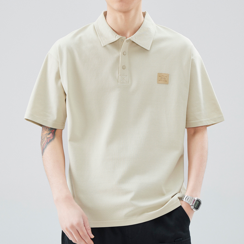 宽松T恤男士夏季短袖休闲有领子半袖男装Polo衫青年透气上衣服T桖