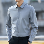 纯色高级感帅气休闲商务正装 秋冬款 加绒加厚衬衣 衬衫 净版 男士 长袖