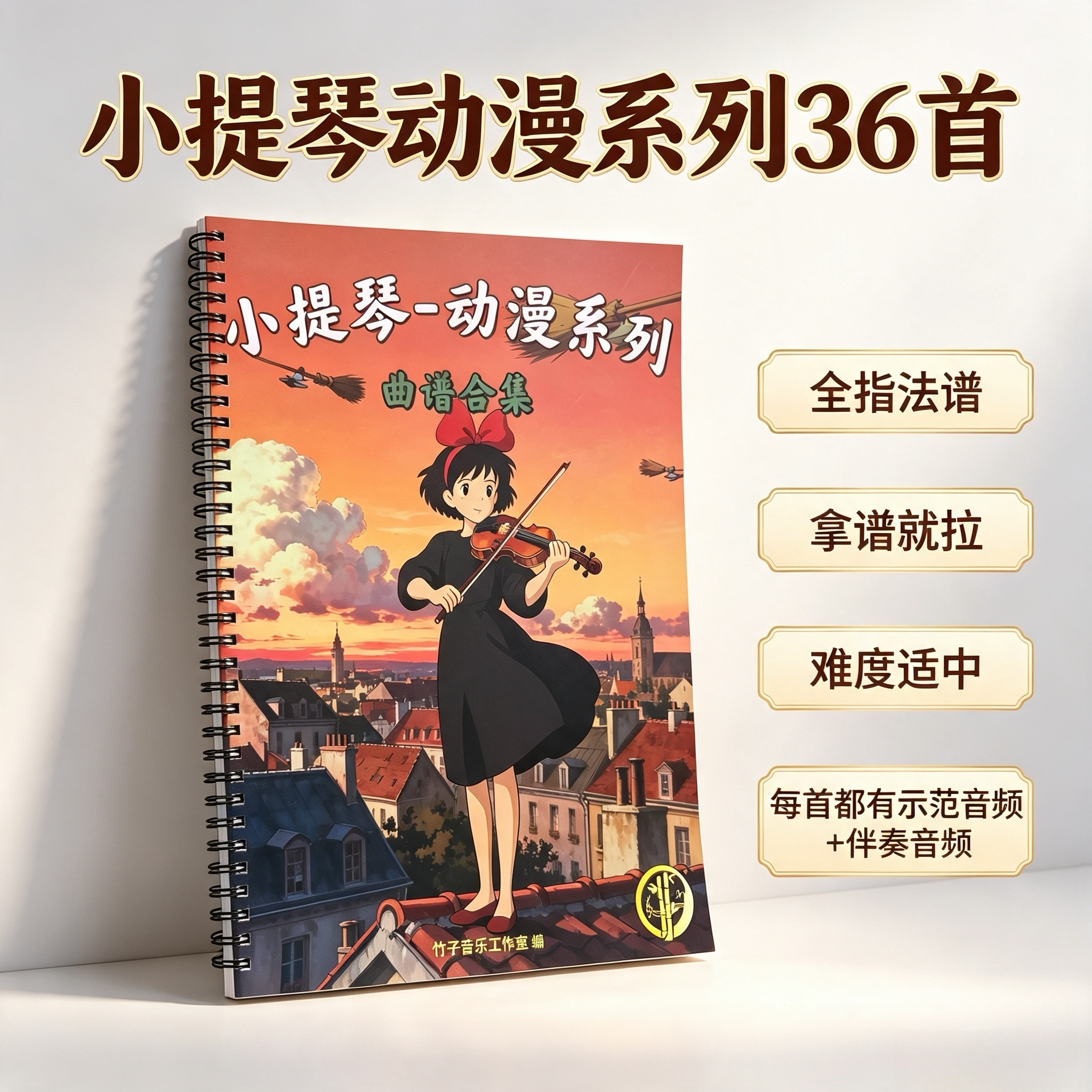小提琴谱 小提琴指法谱 伴奏 示范音频 动漫系列小提琴谱