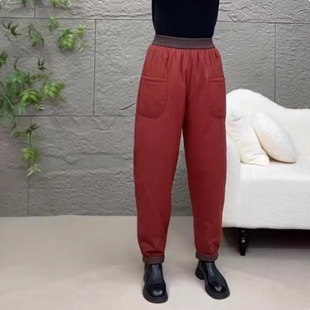 妈妈棉裤女2025新款冬加厚中年裤子小个子女洋气保暖休闲裤女款