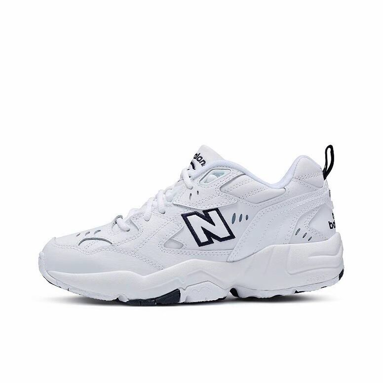 New Balance 608 潮流 透气 耐磨 运动休闲鞋 白色/墨蓝 WX608WT