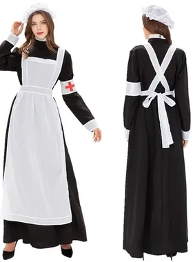 cos表演服装外贸派对会万圣节欧美服装套装舞台亚马逊红十字衣服