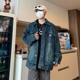 美式复古牛仔外套男潮流百搭春秋翻领夹克情侣牛仔衣DY275-P95，男装牛仔裤，星座212-2(原313A-1)