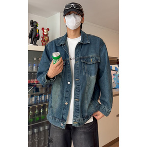 美式学院牛仔外套潮牌男士夏季高级感免烫宽松夹克DY296-P95图片
