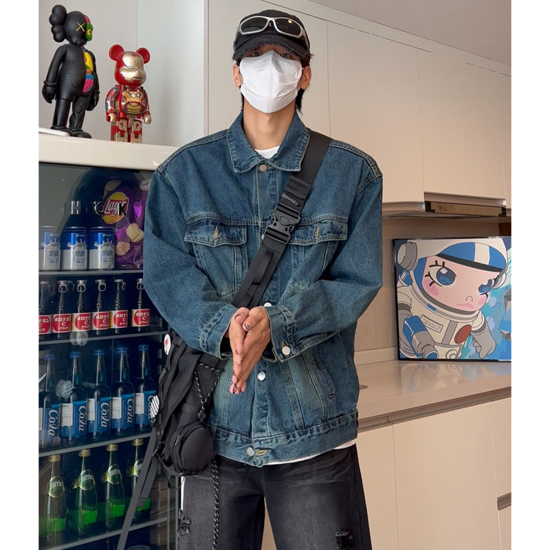 美式学院牛仔外套潮牌男士夏季高级感免烫宽松夹克DY296-P95,男装牛仔裤,星座808A-1
