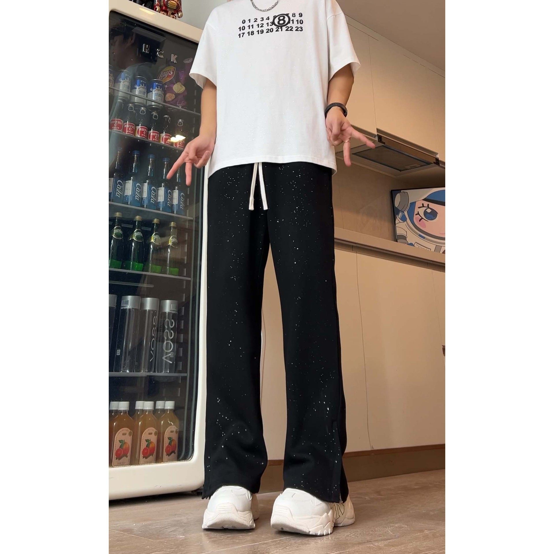 2024新款夏季ins休闲裤美式高街流行直筒水洗休闲裤DY317-P55,男装牛仔裤,星座808A-1