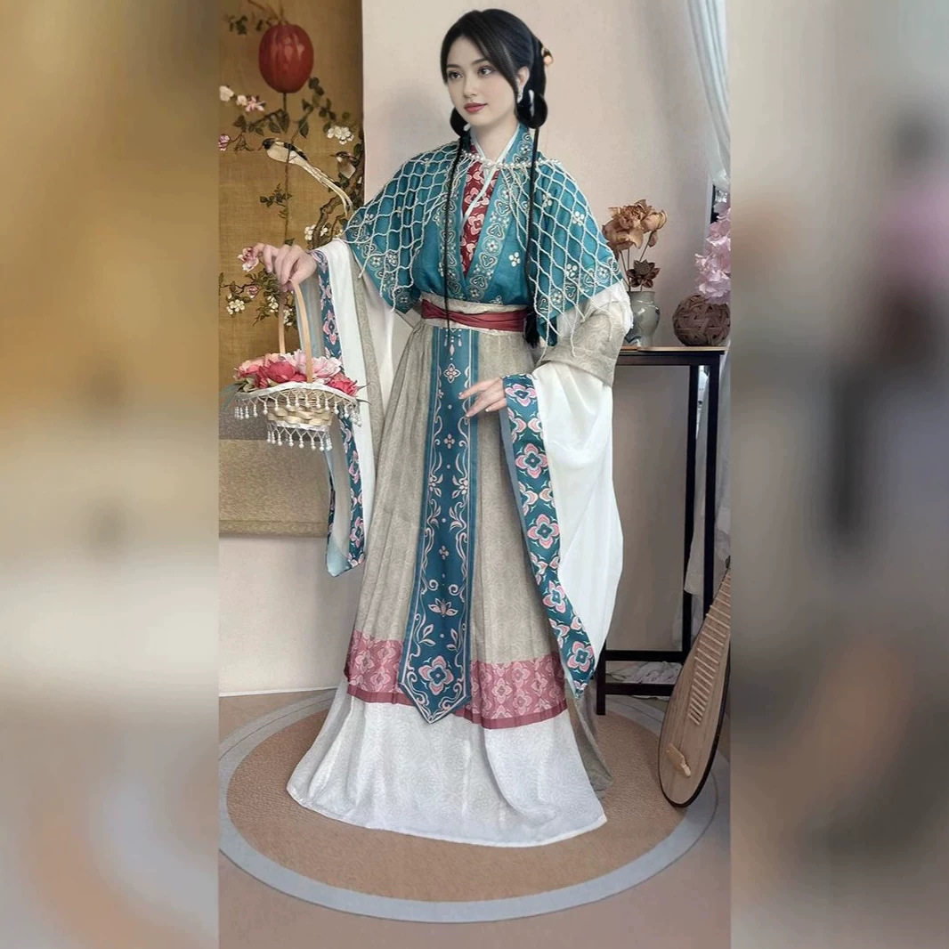 花朝记原创[玄凤]魏晋风神仙复原汉服女改良传统服饰秋冬款套装