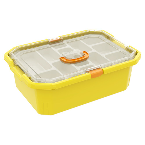 兼容乐高积木箱9686零配件分类盘大小颗粒教具盒分类桶手提收纳盒