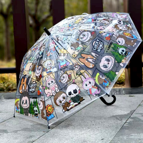 拉布布雨伞透明日系可爱卡通学生高颜值幼儿园小学生男孩女孩加厚