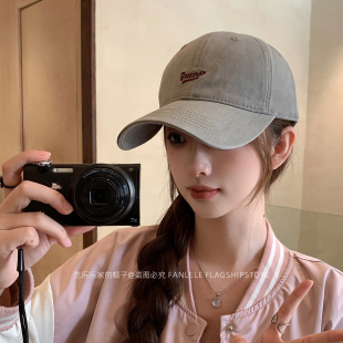 春夏新款 字母高品质软顶棒球帽女字母刺绣休闲百搭宽帽檐鸭舌帽潮