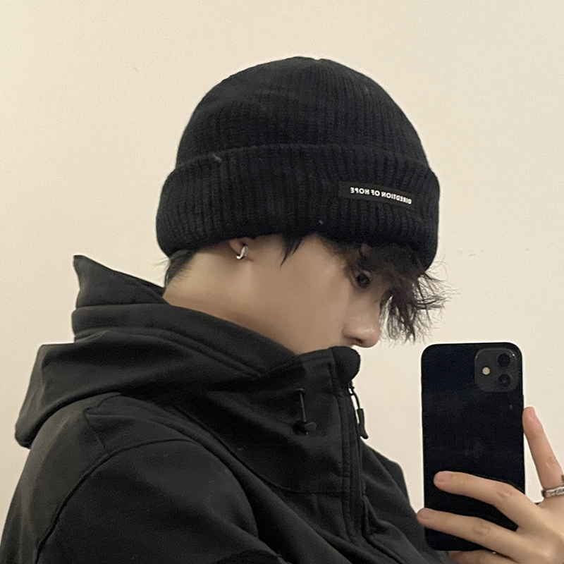 帽子百搭毛线棉帽男士韩版冬季