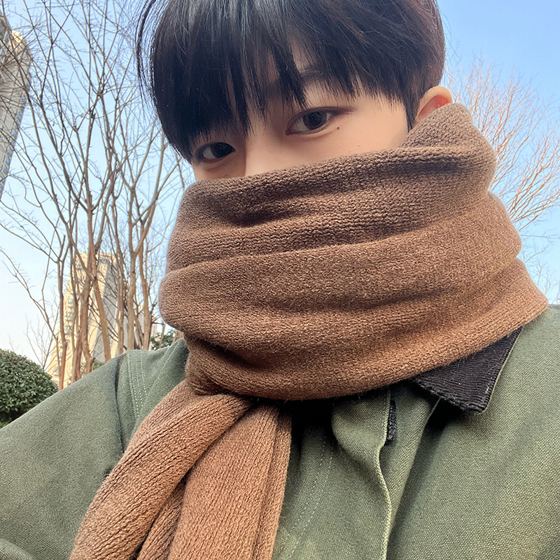 针织围巾男士冬季韩版保暖加厚