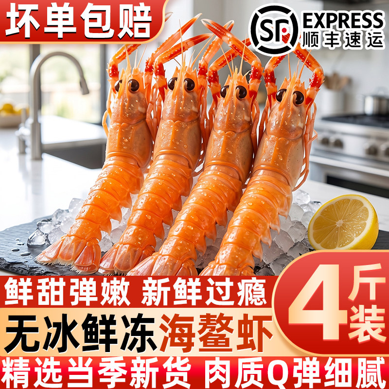 无冰海鳌虾日料刺身海捕船冻