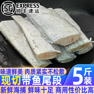 新鲜带鱼尾段活鱼鲜切带鱼尾巴段刀鱼带鱼长尾段饭店商用批发