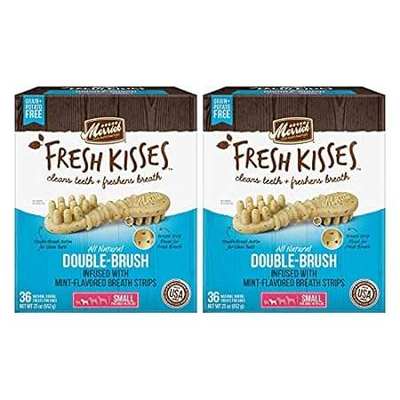 Merrick Fresh Kisses Dental Dog Treats， All Natural Doubl