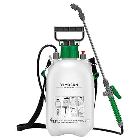 VIVOSUN 1 Gallon Pump Pressure Sprayer， 4L Pressurized La