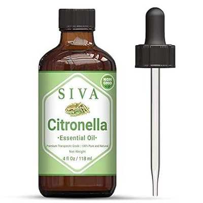 Siva Citronella Essential Oil 4 Fl Oz with Premium Glass