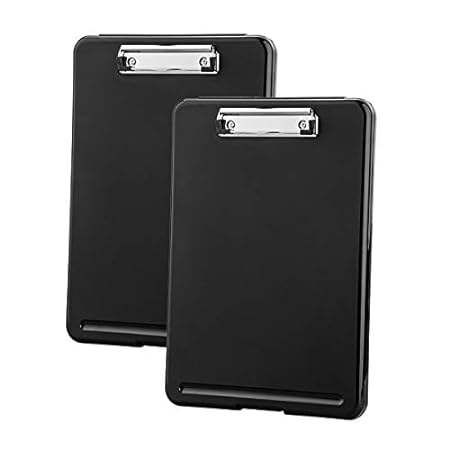 ZCZN Plastic A4 Form Storage Box Case， Black Clipboard Ca