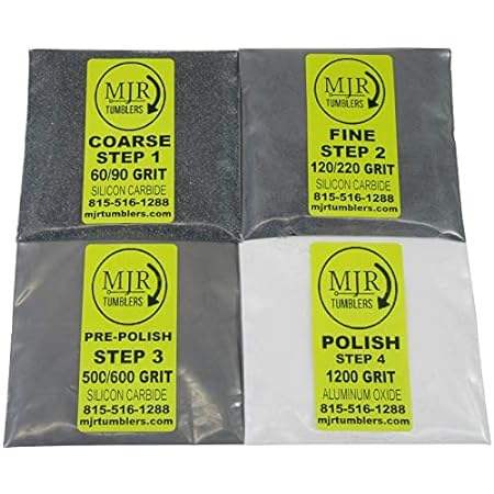 MJR Tumblers Refill Grit Kit for 3 LB Rock Tumblers Silic