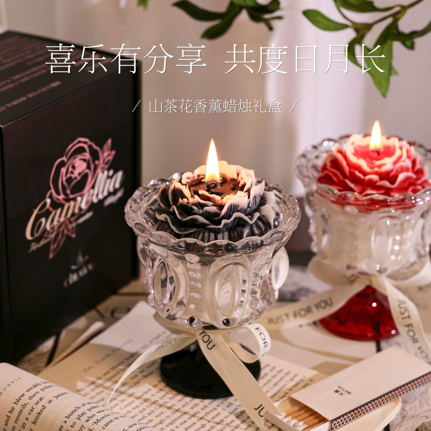 守幸法式黑山茶花摆件ins