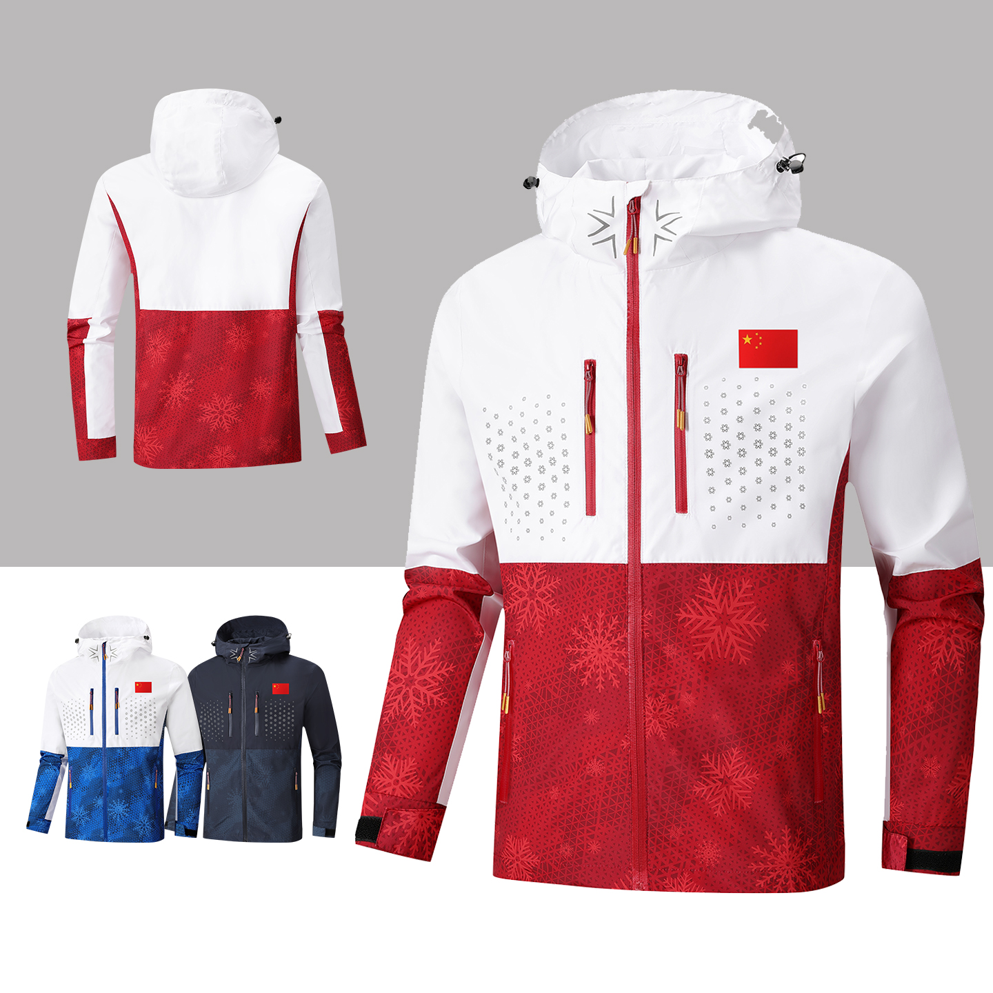 春秋款情侣连帽防风运动风衣外套