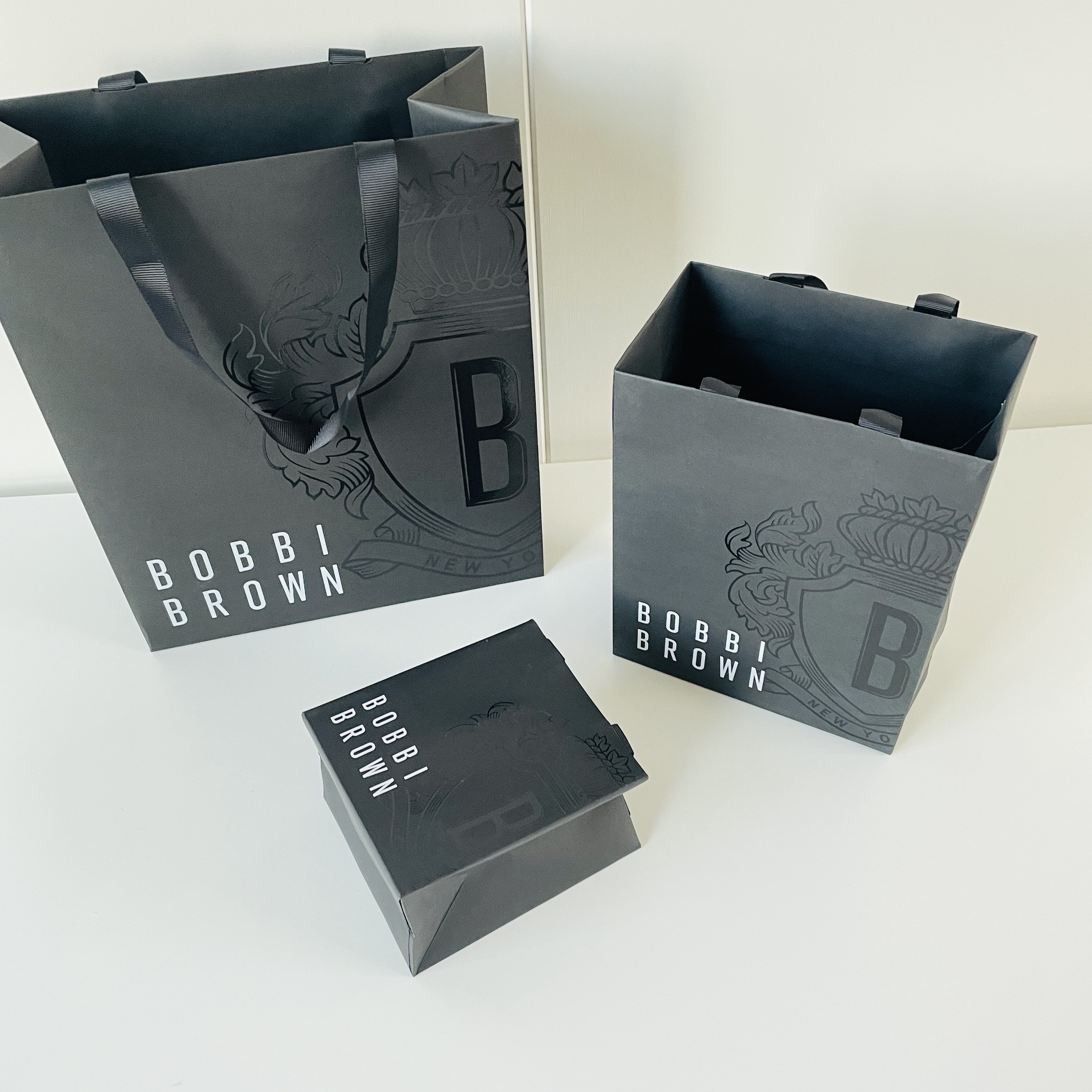 芭比布朗正品手提袋包装袋纸袋礼品袋小号中号大号黑色