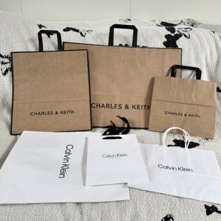 专柜新款小CK手提袋  鞋服购物袋 ck内裤内衣专用牛皮袋 送礼正品