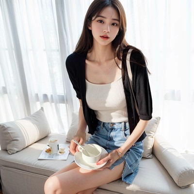 高级感针织开衫小外搭镂空披肩女