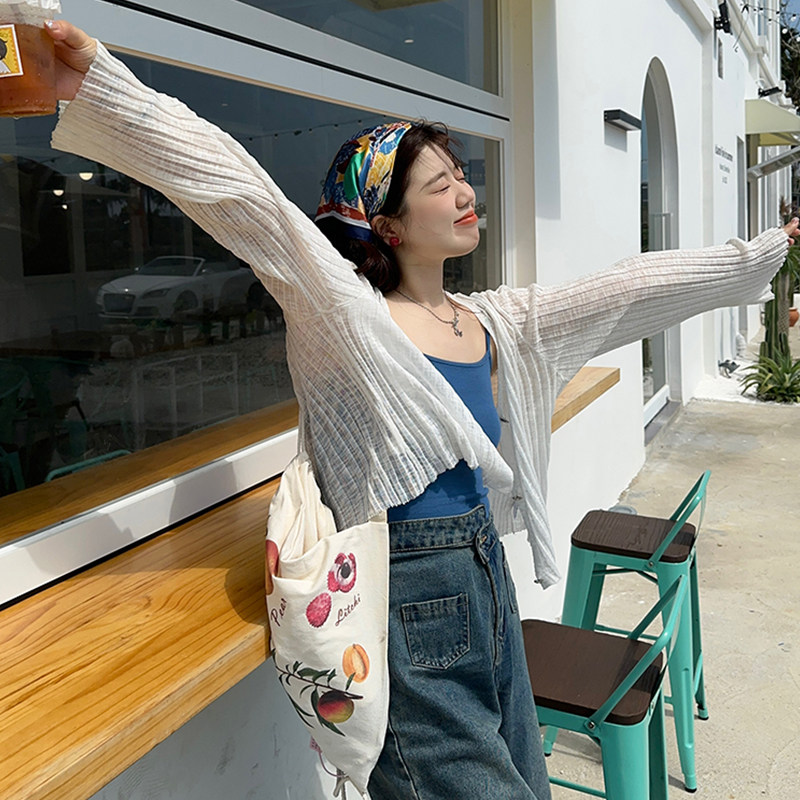 大码胖mm女装春秋新款外搭薄款披肩罩衫夏季针织防晒空调开衫短款