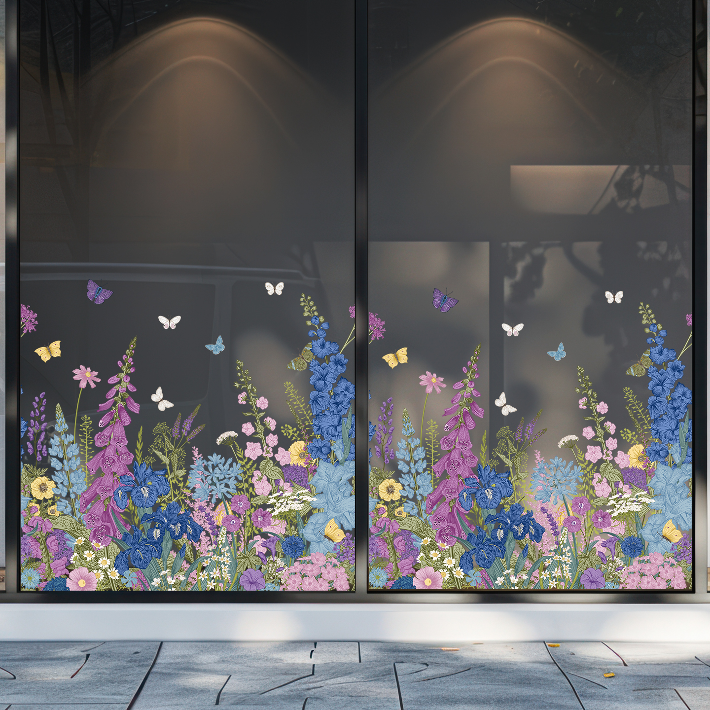 春日花卉玻璃贴纸花店花圃装饰