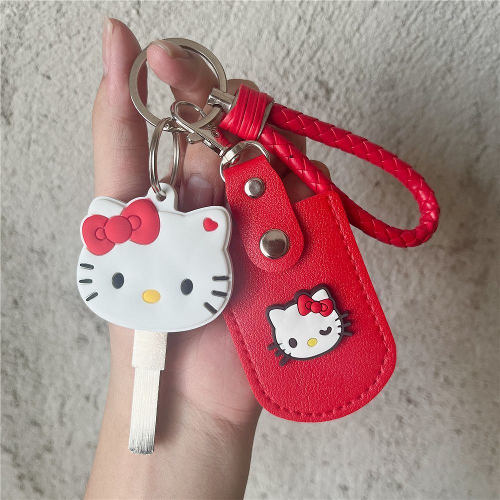 ins钥匙套头可爱KT猫hellokitty大小号方形感应卡门禁卡水滴卡套