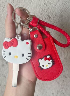 ins钥匙套头可爱KT猫hellokitty大小号方形感应卡门禁卡水滴卡套