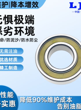 LJP洛阳固体油脂S6204 6205 6206不锈钢免维护防水密封耐腐蚀轴承