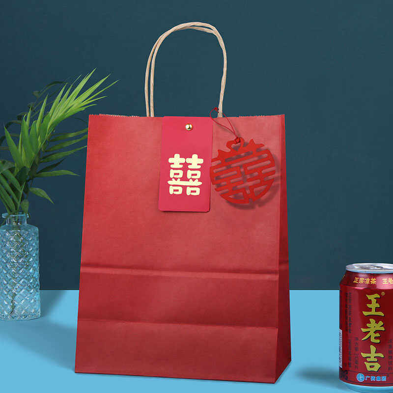 创意婚礼喜糖袋子手提袋大号纸袋结婚喜糖盒礼品袋喜事回礼礼袋