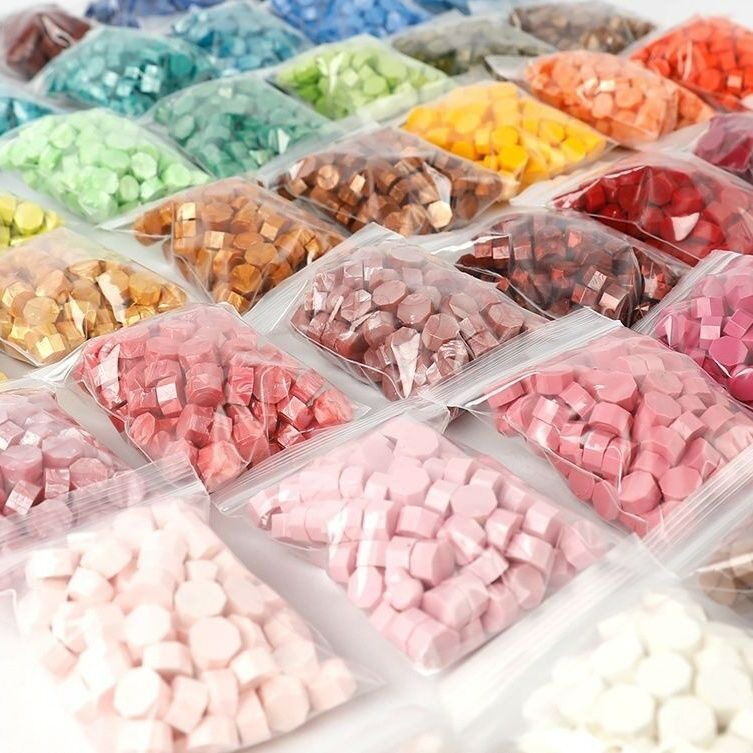 50粒火漆印章蜡粒便宜袋装火漆颗粒混装色信封封口火漆蜡粒