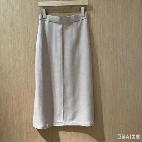 卡其色休闲半身裙高腰百搭中长裙