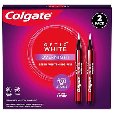Colgate Optic White Overnight Teeth Whitening Pen， Enamel