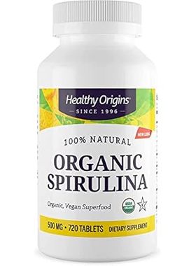 Healthy Orgins Organic and Kosher Spirulina Tablets， 500