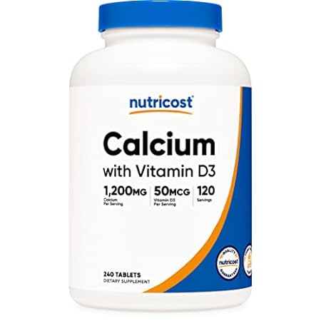 Nutricost Calcium with Vitamin D3， 240 Tablets - Calcium