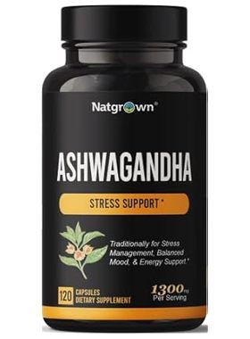 Organic Ashwagandha Root Powder Capsules 1300 mg - Stress