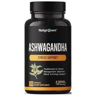 Organic Ashwagandha Root Powder Capsules 1300 mg - Stress