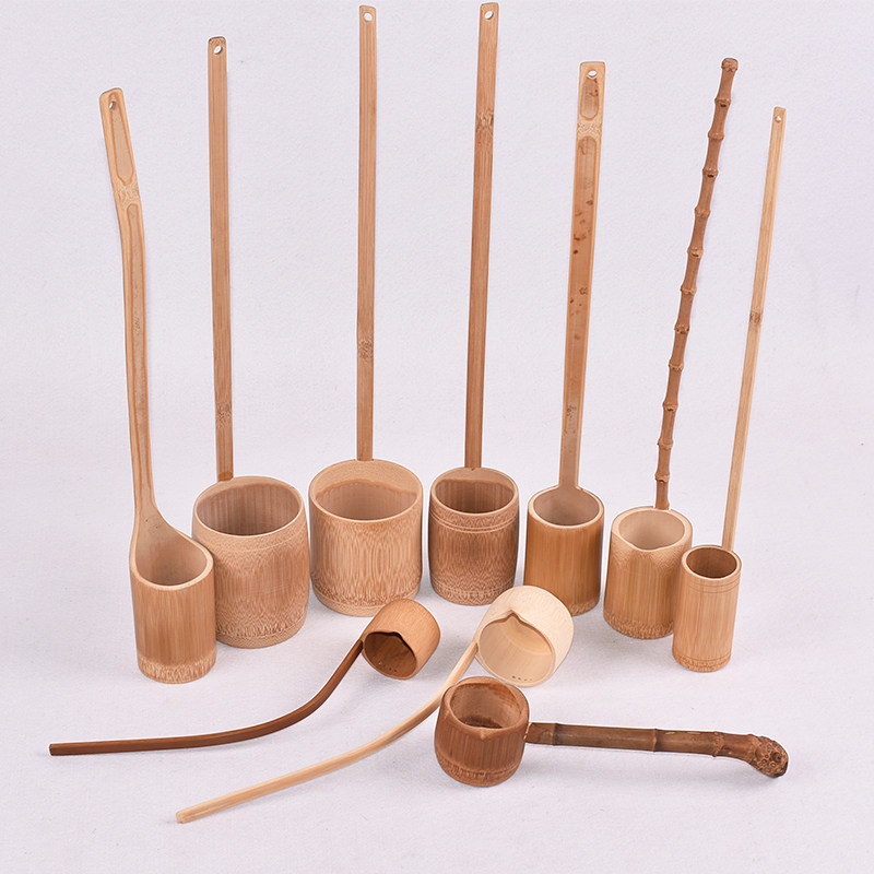 无漆家用竹制酒提子盛水器 酒吊子 漏斗打水瓢打酒器取水勺子