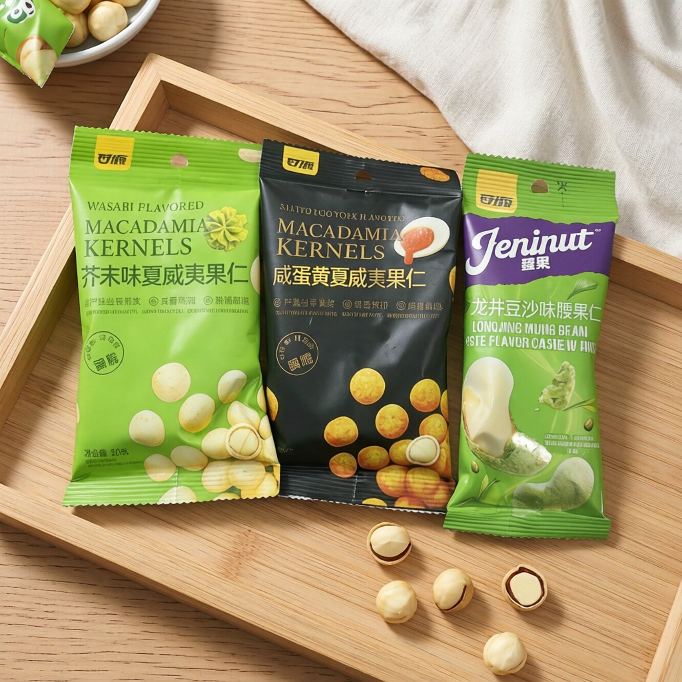 【限用日期2026.7.25】芥末味 咸蛋黄夏威夷果 绿豆沙腰果系列