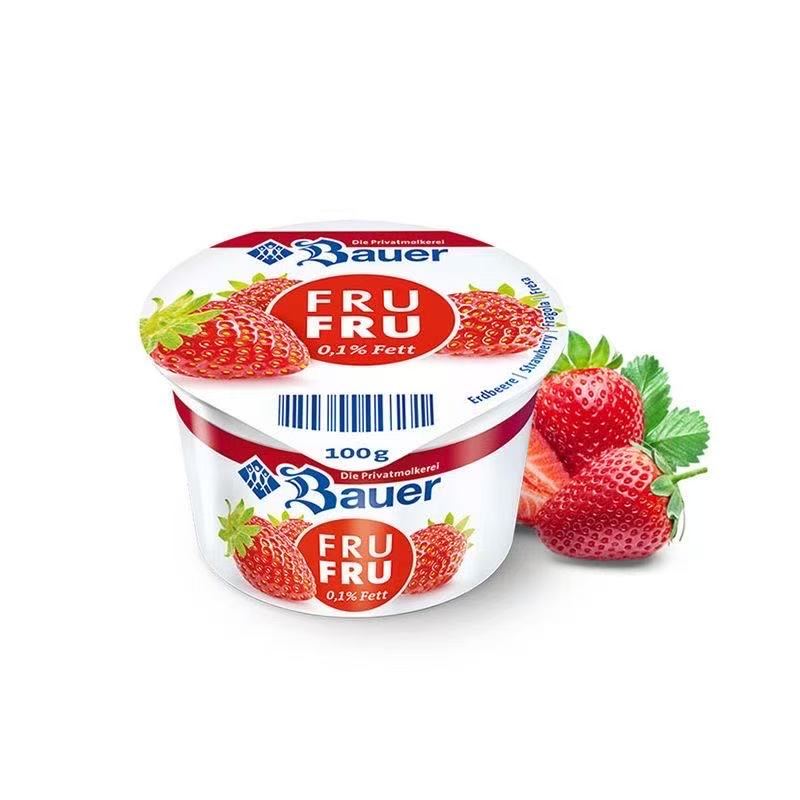 【限用日期2025.12.16】德国进口冷藏草莓脱脂风味酸奶100g/8盒