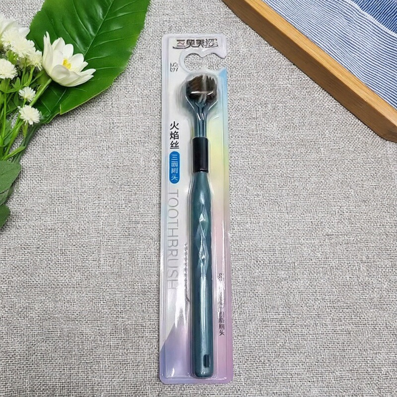 火焰丝绒感牙刷 三面刷头1支