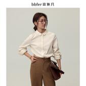 衬衣文艺基础款 百搭长袖 上衣女0124 复古衬衫 bbfer本依凡冬季