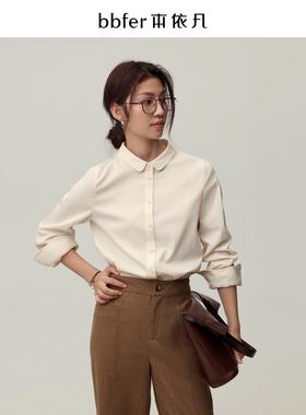 bbfer本依凡冬季衬衫女百搭复古基础款衬衣长袖上衣文艺SSSCY0124