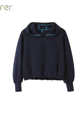 bbfer本依凡WTSWY0208秋季连帽卫衣女套头百搭宽松简约休闲连帽衫