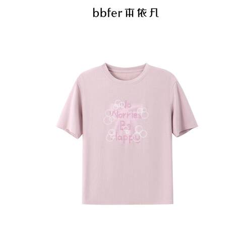 bbfer本依凡25年春夏季休闲短袖T恤女印花半袖新款宽松WYSTX0471