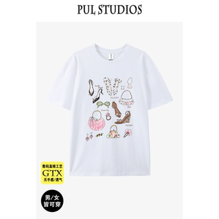 男女潮 体恤半袖 摆你衣道纯棉印花可爱卡通韩系宽松短袖 T恤打底衫